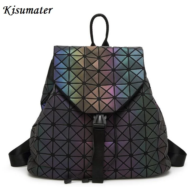 

Kisumater Luminous Backpack Women's backpack Geometric Lattice Bag School Shoulder bag Noctilucent Free Shipping Large Capacity
