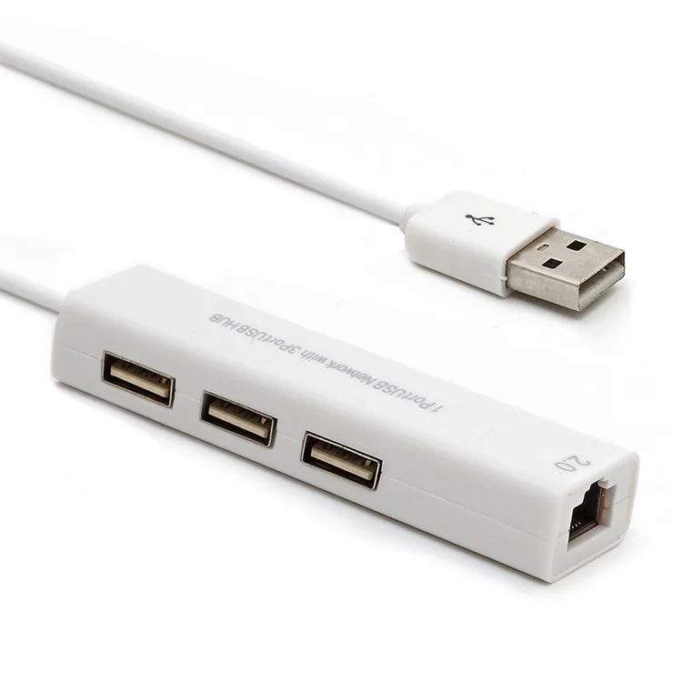 USB Ethernet с 3 портами usb-хаб 2,0 RJ45 Lan сетевая карта USB в Ethernet адаптер для Mac iOS Android PC USB 2,0 концентратор