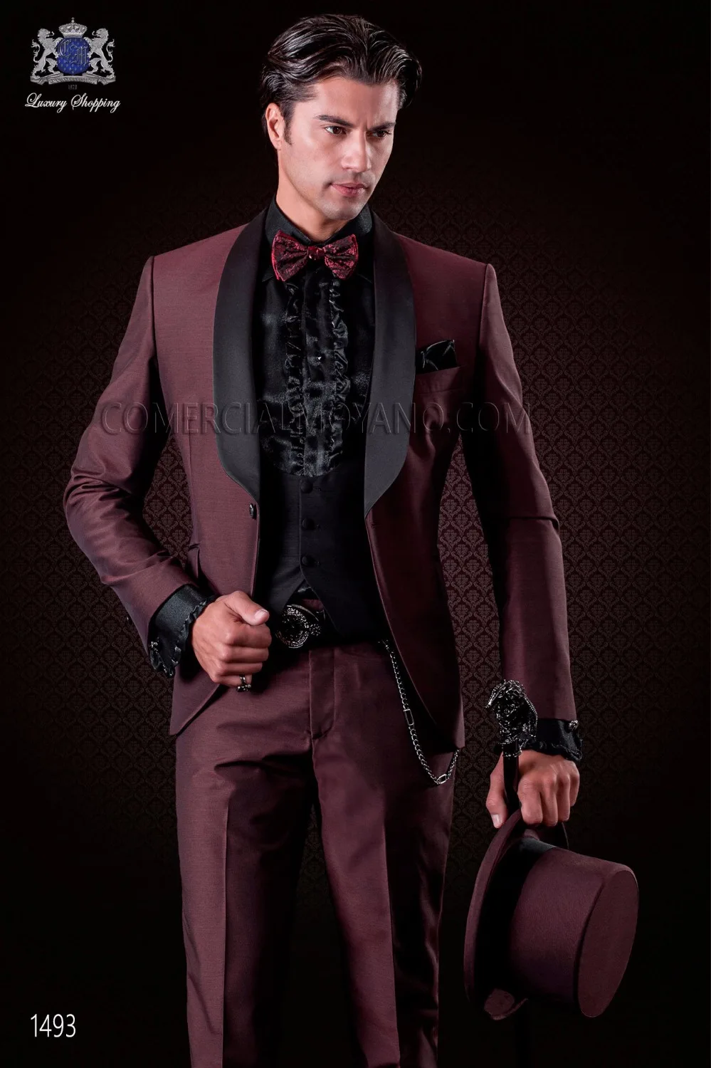 Latest Coat Pant Designs Burgundy Shawl Lapel Men Suit