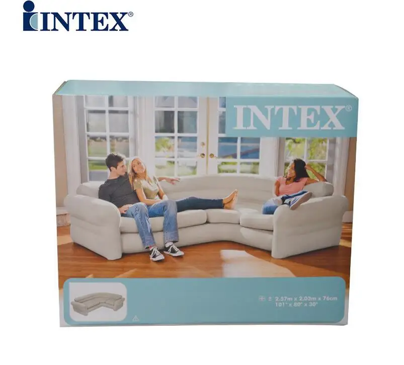 Original authentic INTEX double coupe sofa lazy inflatable sofa bed corner sunset recliner,living room air couch sofa
