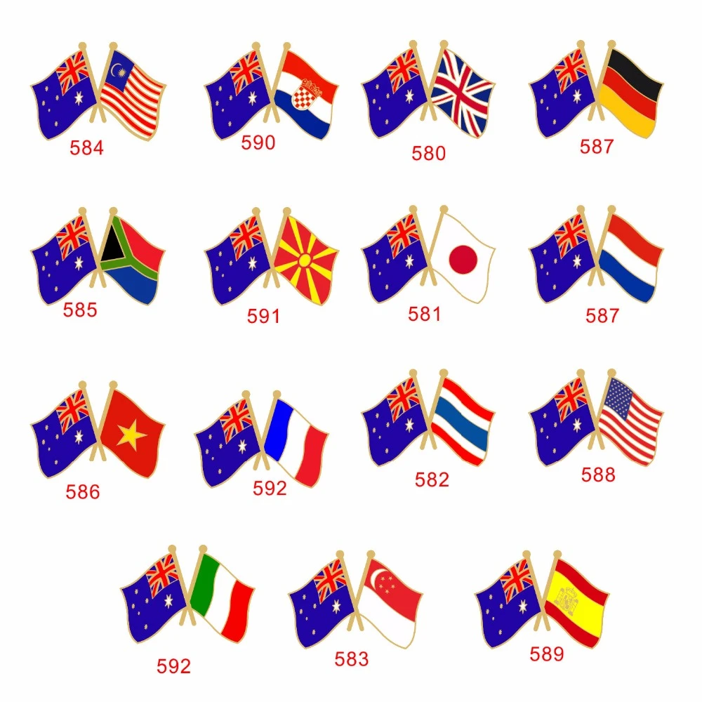 ダブルフラグ友情国旗金属ラペルピンオーストラリア Pins Badges Aliexpress