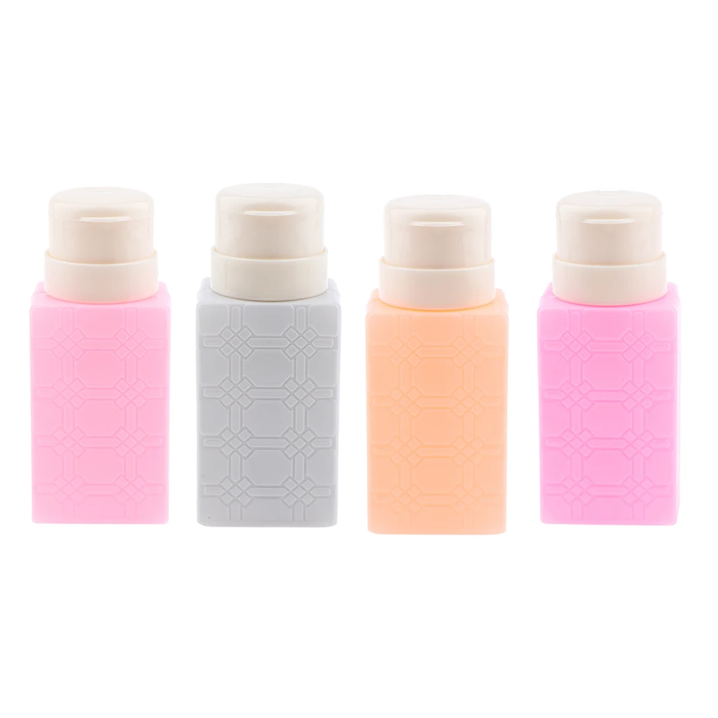 200ml Empty Pump Dispenser Nail Polish Liquid Alcohol Remover Cleaner Bottle,Portable & Convenient