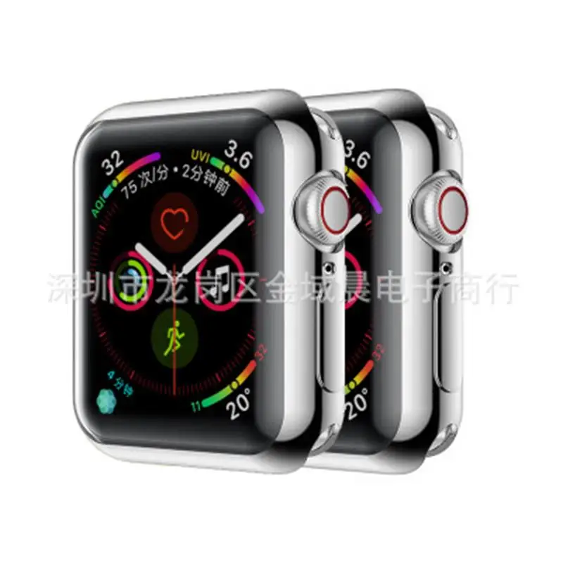 Абсолютно роскошный чехол для Apple Watch Series 5 4 из жесткого поликарбоната для защиты экрана, пластиковый чехол с гальваническим покрытием, бампер для 40 мм 44 мм - Цвет: Silver