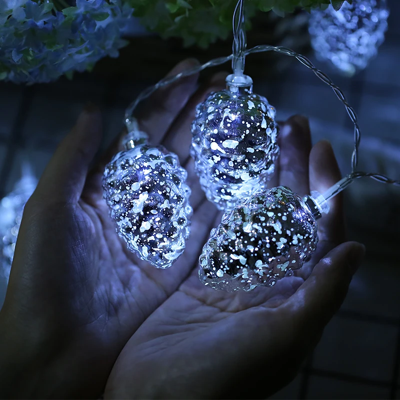 

20Led Fairy Pine Nuts Bulb Battery Operated String Lights 2M luces led Decoration For Christmas Garland New Year gerlyanda