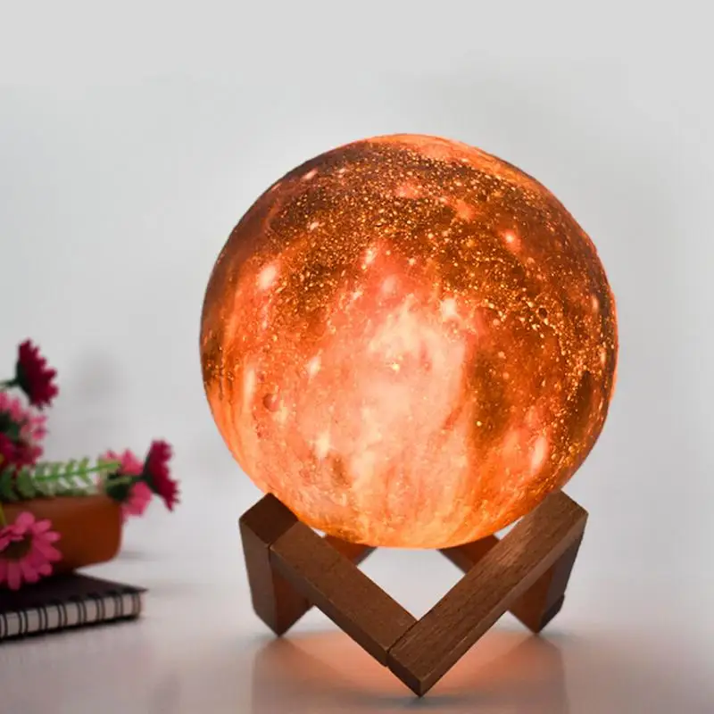 15cm Moon Light 3D Starry Sky Painted Glowing Luna Moon Globe Lamp With