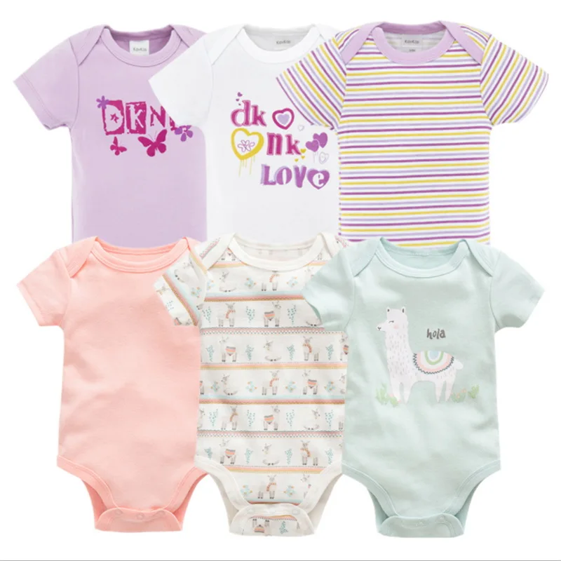 6 PCS romper baby newborn infant clothing unicorn baby clothes newborn baby boy clothes romper baby girls infant clothes - Цвет: Combination 12