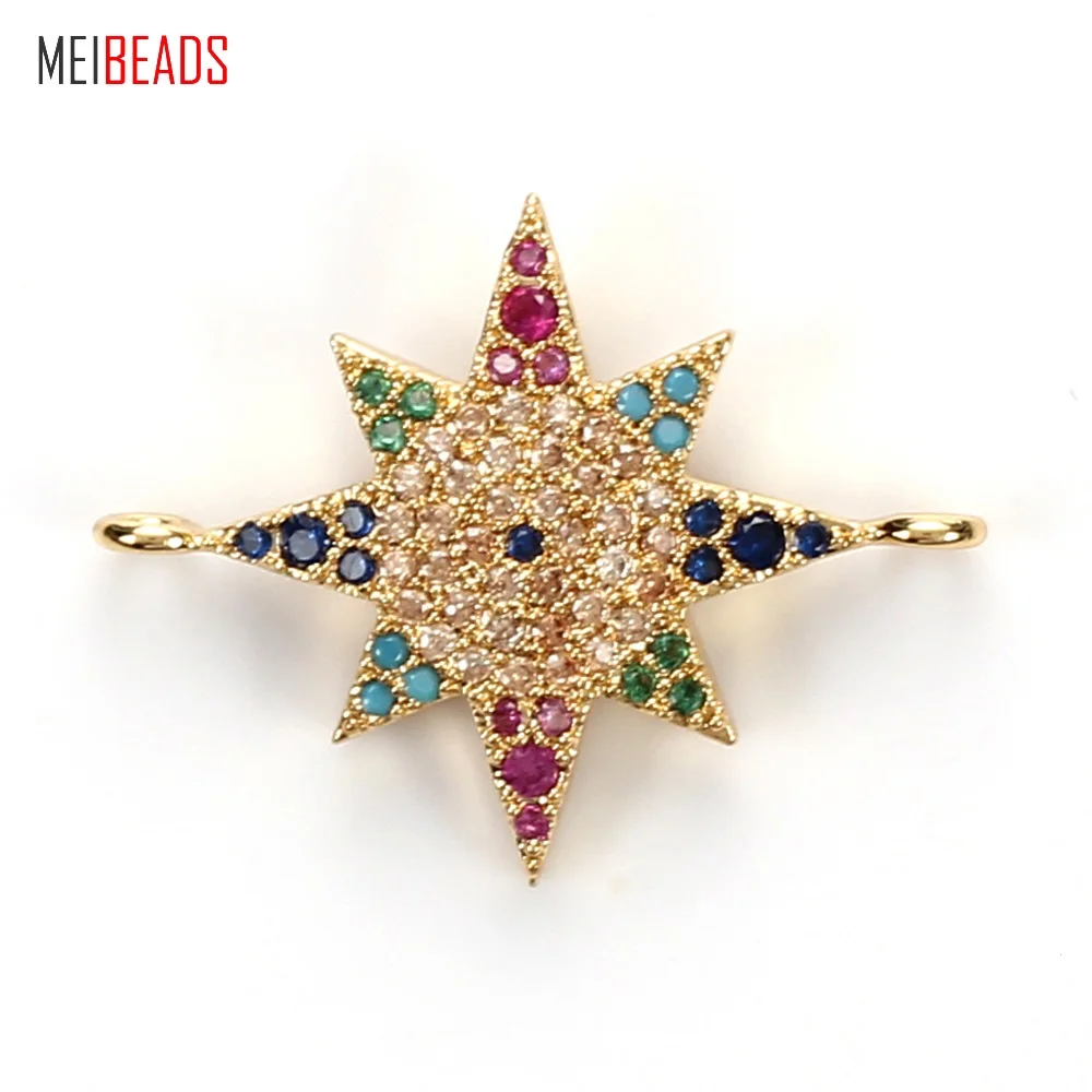 MEIBEADS Micro Pave Star Шарм Медь кулон для цепочки и ожерелья Браслет соединения для женщин подарок ювелирные изделия интимные аксессуары EY5018
