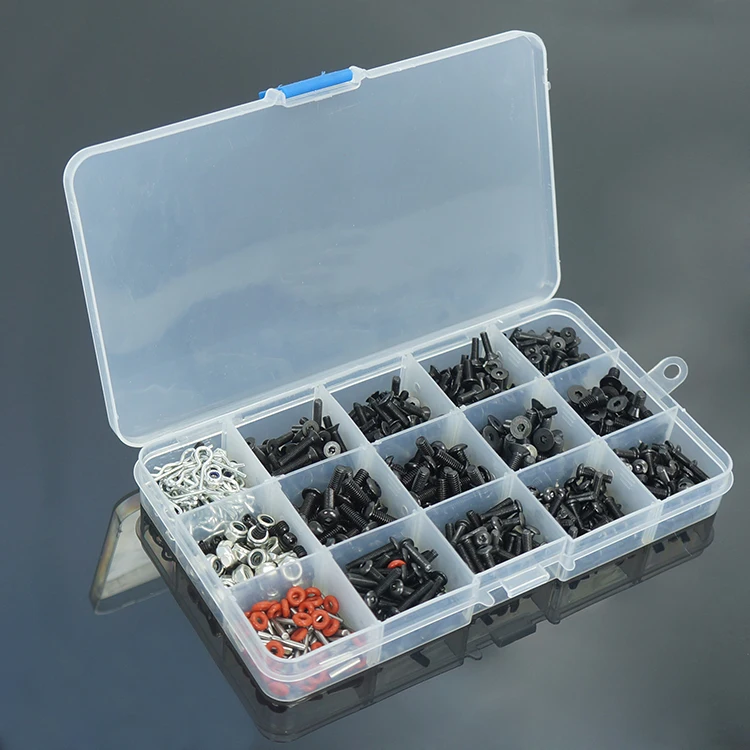 

1Set DHK Steel Machined Screw Kits Universal Flat/Round Head Cap + Clip Nuts for 1:10 RC Car Hardware Repair Tools
