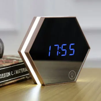 

Multifunctional Night Light Stepless Dimming Time Temperature Display Makeup Mirror JDH99