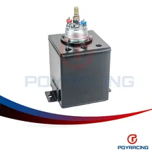 PQY STORE- 2L BLACK BILLET ALUMINUM FUEL SURGE TANK / SURGE TANK + 1PC HIGH QUALITY EXTERNAL 044 FUEL PUMP PQY-TK8344