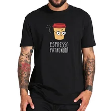 Футболка Espresso Patronum, европейский размер, хлопковая Футболка с принтом кофе, шутка, юмор, черные весенне-летние топы высокого качества