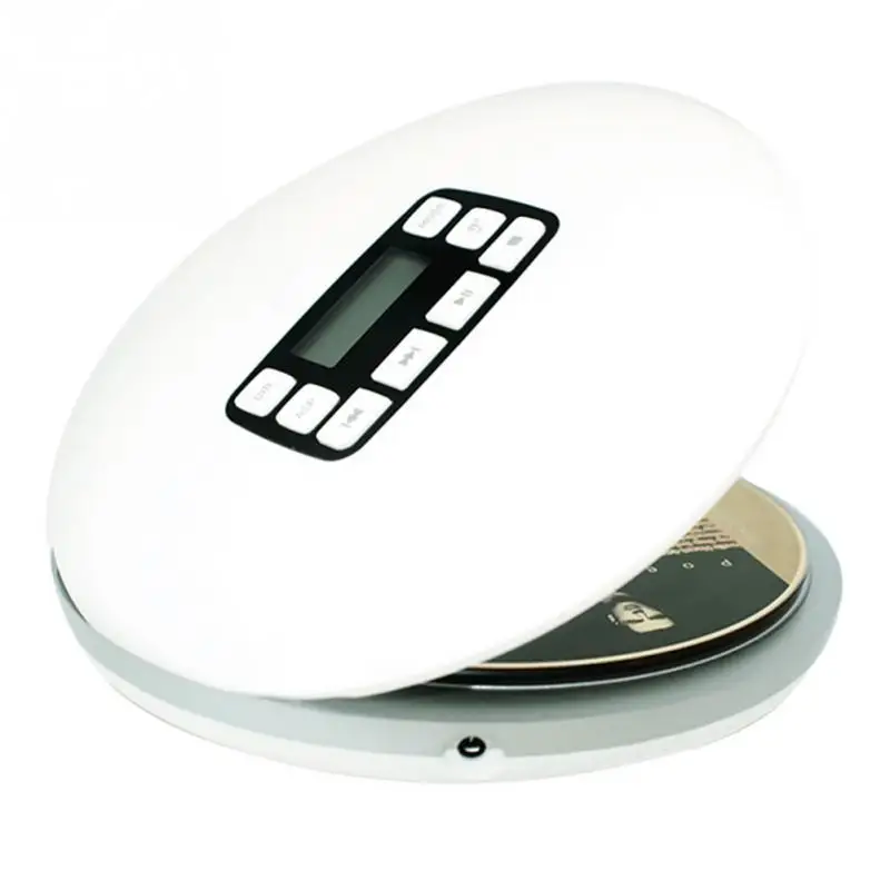 

Round Stereo Headphones Small CD Player LCD Display Portable Home Anti-Skip HIFI Battery Powered Music Anti-shock USB Car
