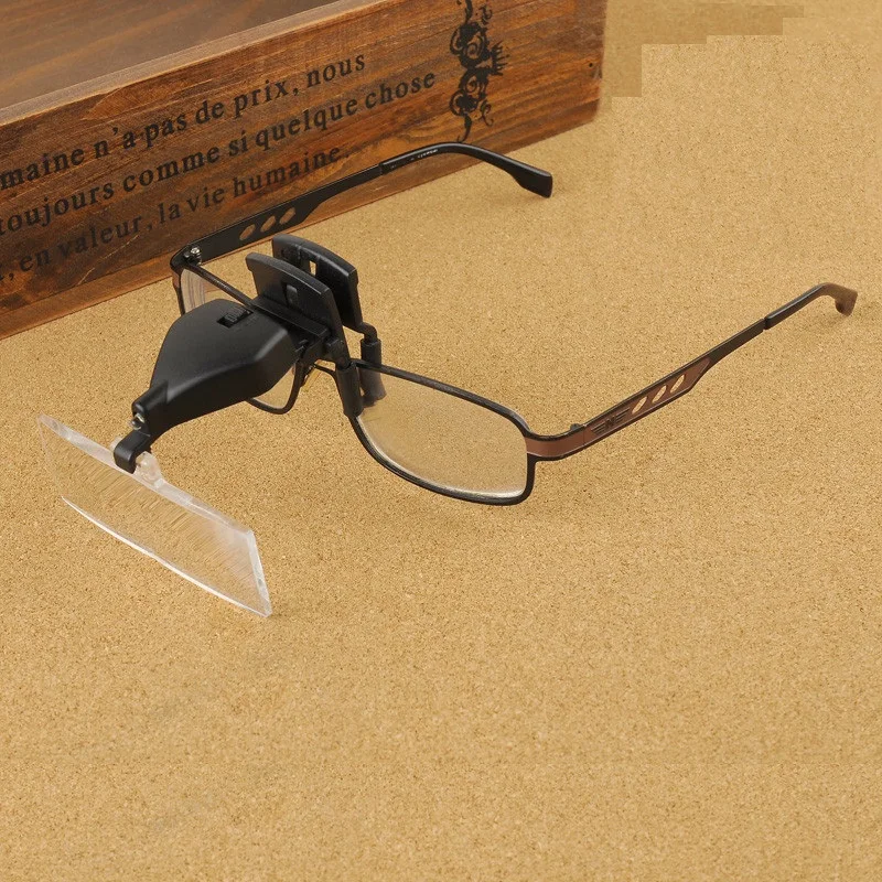 1.5X, 2.5X, 3.5X Multipower LED Light Eye Glasses Low Vision Clip Magnifying Glass Loupe MG19157-2