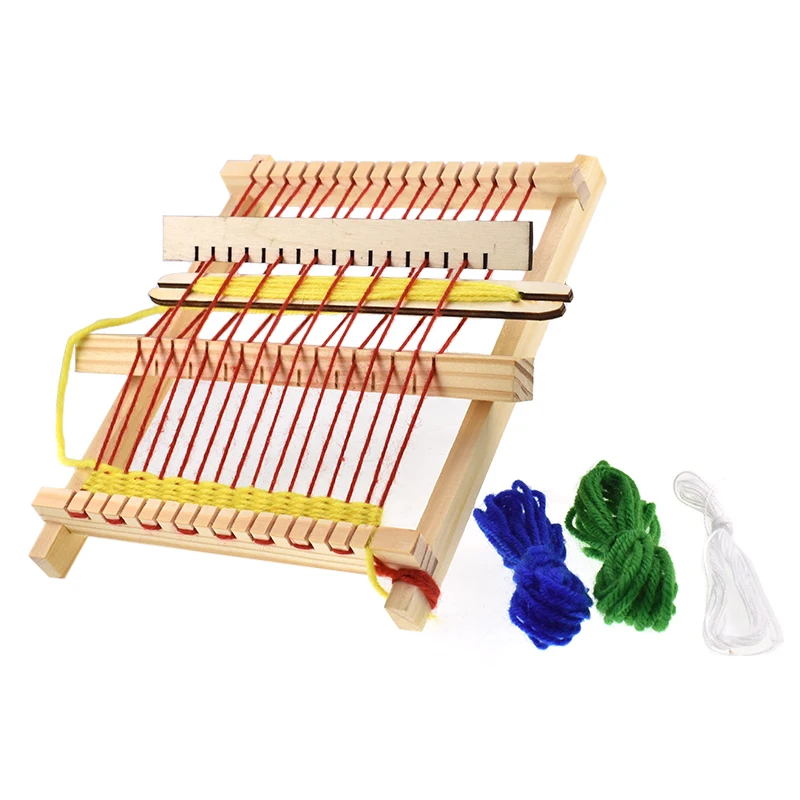 Мини DIY деревянная традиционная ткацкая игрушка ткацкий станок обучающая вязальная машина ручной работы для детей легкий в эксплуатации игрушечный ткацкий станок