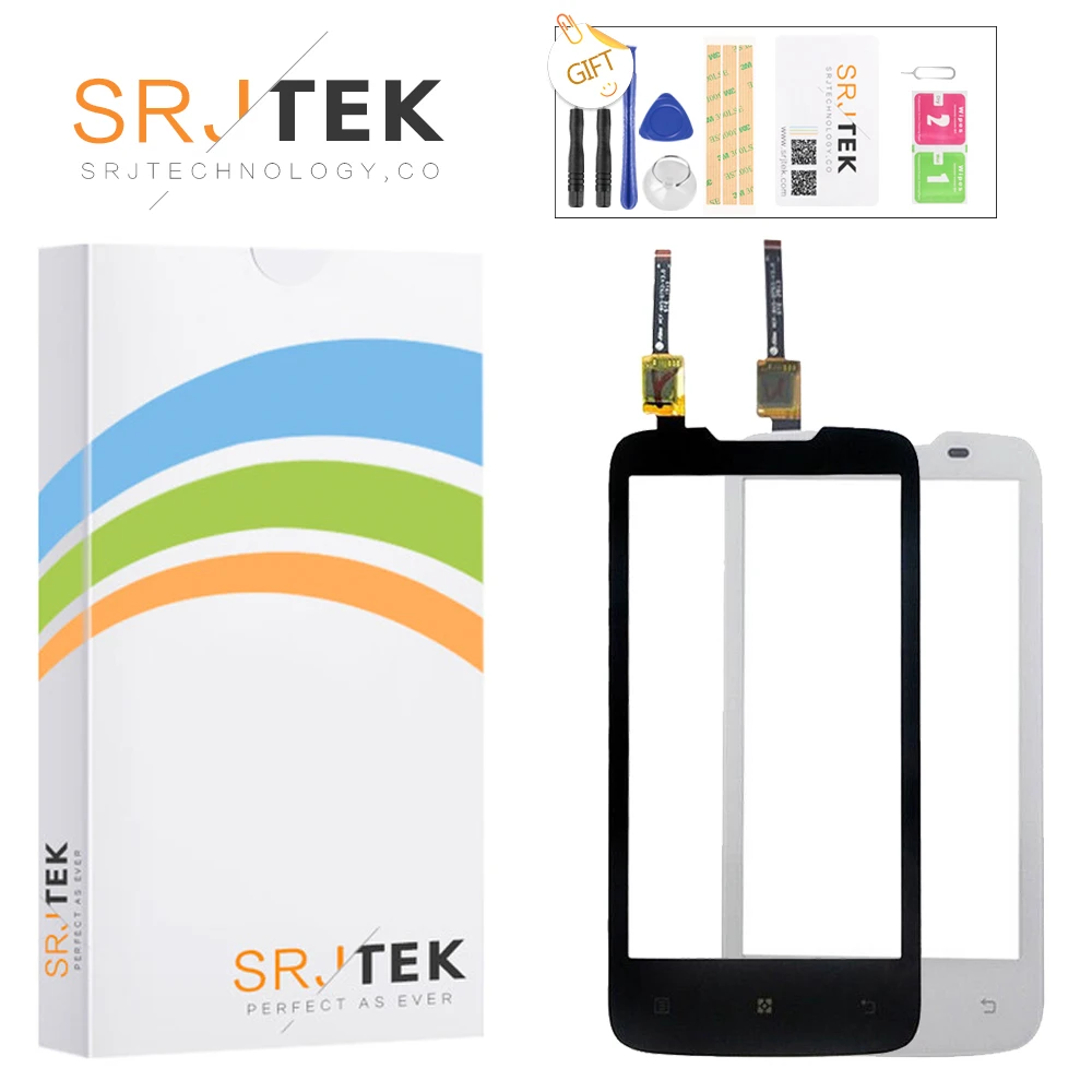 

SRJTEK Touchscreen 4.5" For Lenovo A820 Digitizer Panel Touchscreen Front Glass Lens Sensor with Logo Repair Replace Parts