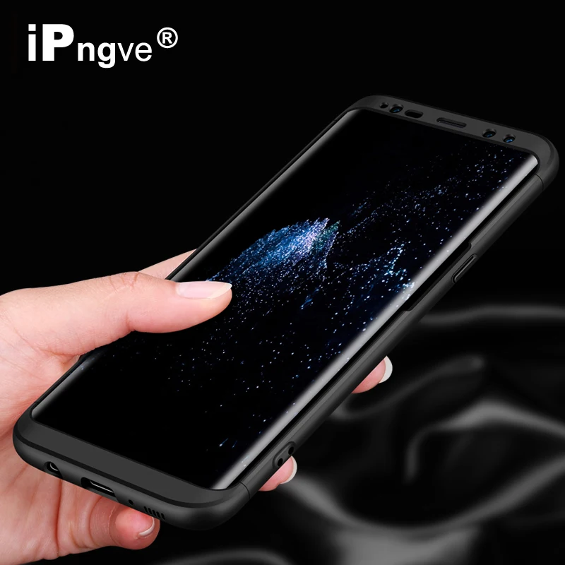

ipngve 3 In 1 360 Full Cover Case For Samsung Galaxy S8 Hard Plastic Anti-knock Matte Phone Bags Fundas Coque For Galaxy S8 Plus