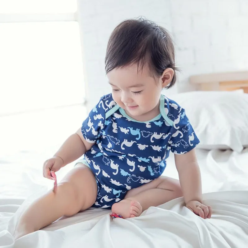 

Factory Price Cotton Toddler Infant Baby Boys Girls Rompers Short Sleeve Dinosaurs Newborn Baby Jumpsuit Playsuit Clothes Outfit