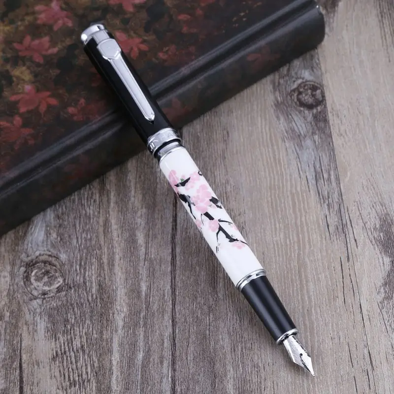 Fountain Pen Medium Nib 0.5mm Business Supplies For School Student Plum Blossom  