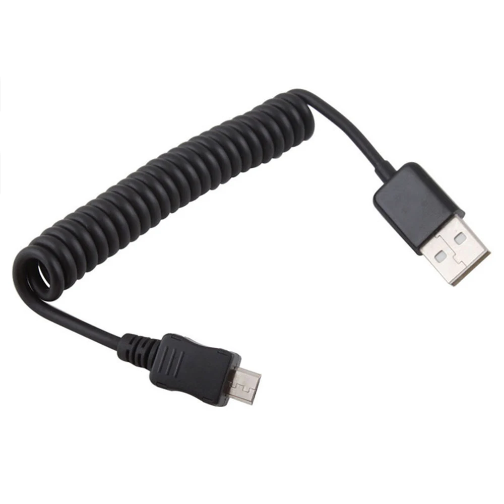 Handy Date Spiralfeder Datenkabel Ladekabel USB 2 0 Male A zum Mikro 5 Pin Kabel масштабируемый зарядный