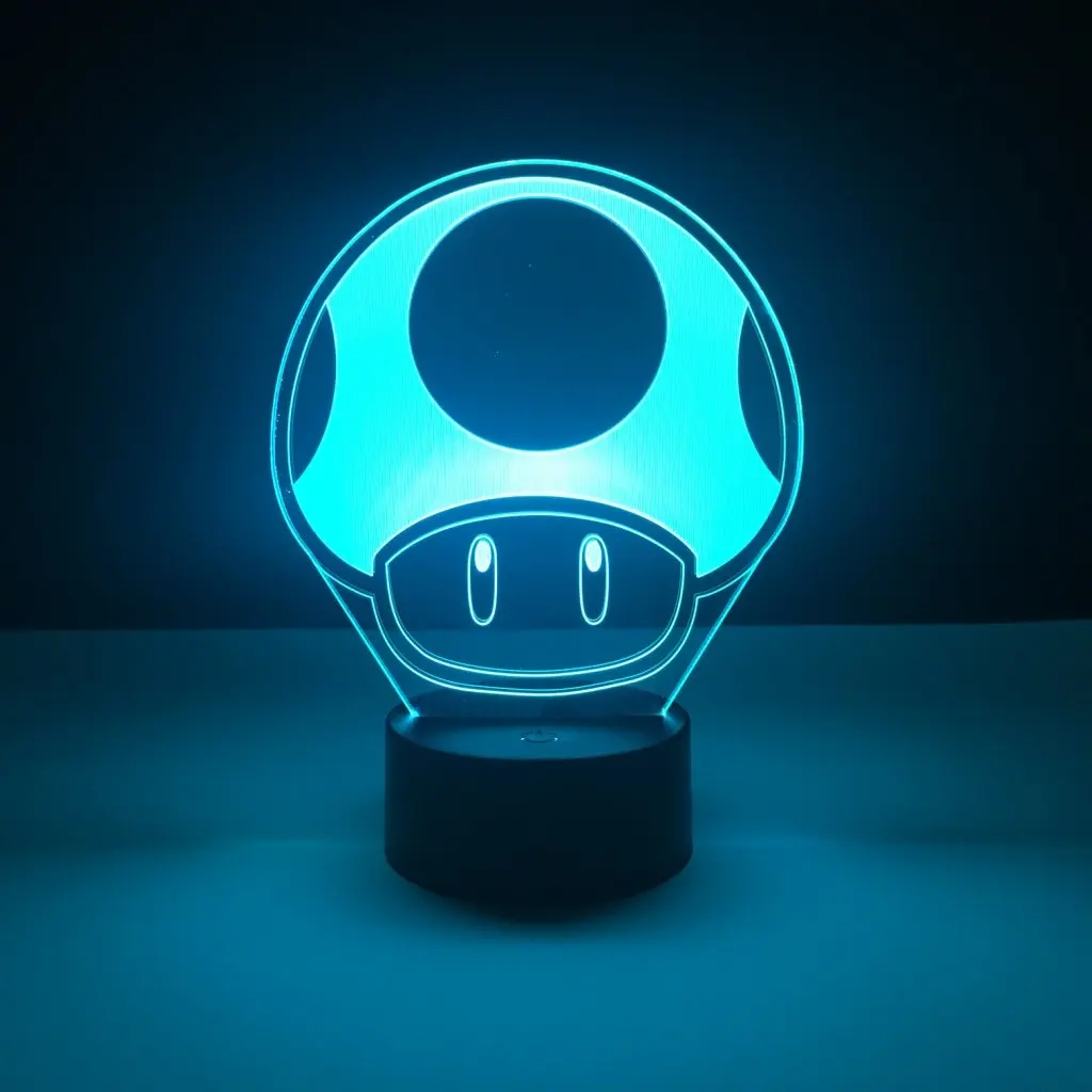  Game Super Mario 1 Up Mushroom Kids Led Night Lamp for Child Bedroom Decorative 3d Lamp Battery Pow - 32996461455