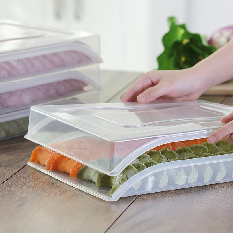 

Refrigerator Dumplings Fish Storage Box Plastic Freezer Fridges Space Saver Food Container Organizer Rack Kitchen Storage Boxes