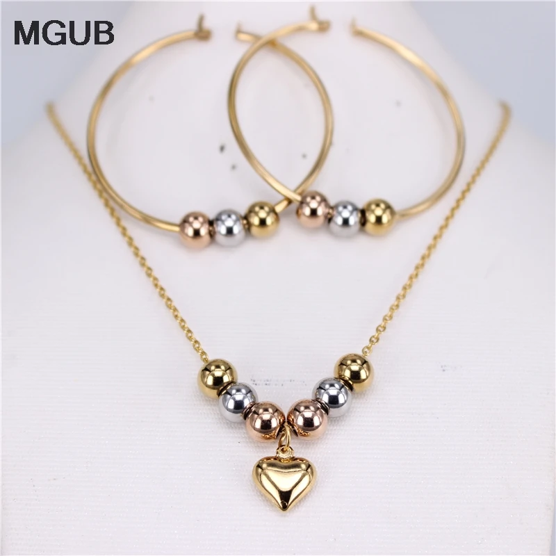 MGUB New stainless steel beads (earrings necklace) manual suit 4 options Earrings free choice 30mm-70mm Free shipping