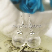 Распродажа,! 100 Набор 16*4 мм(открытие) стеклянный купол& 6 мм серебряная крышка& серьги-карабины Набор DIY стеклянный флакон серьги кулон набор