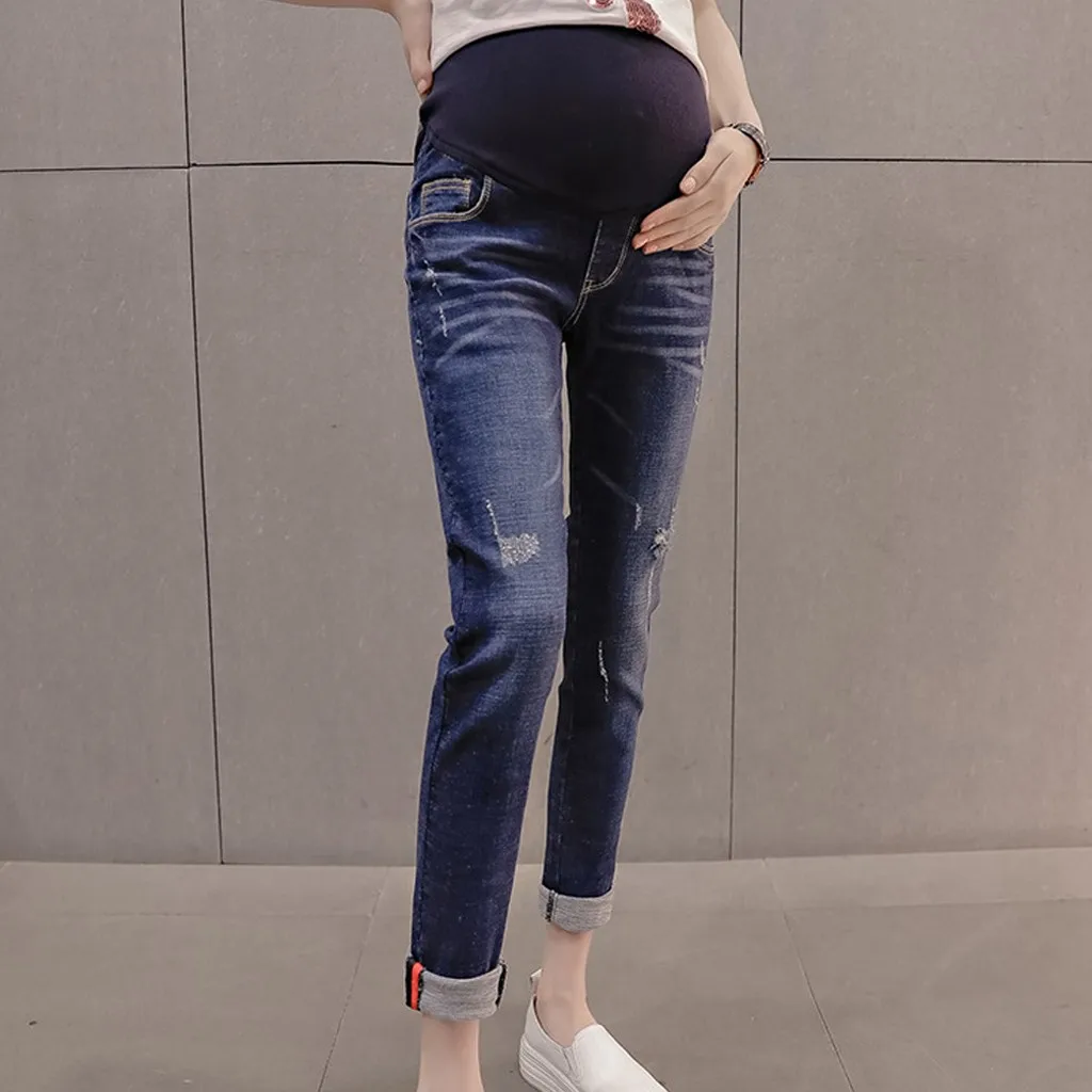 

Maternity Jeans For Pregnant Women Pregnant Woman Ripped Jeans Maternity Pants Trousers Nursing Prop Belly Legging *20