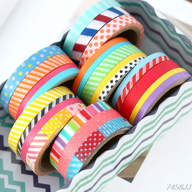 

3PCS 5M DIY Sticky Paper Adhesive Sticker Washi Decorative Scrapbooking Tape G03 Drop ship