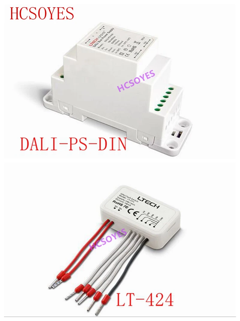 

LTECH DALI-PS-DIN LT-424 DALI button switch DALI Bus Power supply(DIN Rail)15VDC 200MA output DALI Dimming Driver for LED Lights