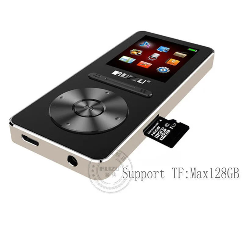 Новое поступление, Ультратонкий MP3-плеер RUIZU X29 8 ГБ с экраном 1,8 дюйма, воспроизведение 30 часов, с FM, электронной книгой, часами, алюминиевым сплавом