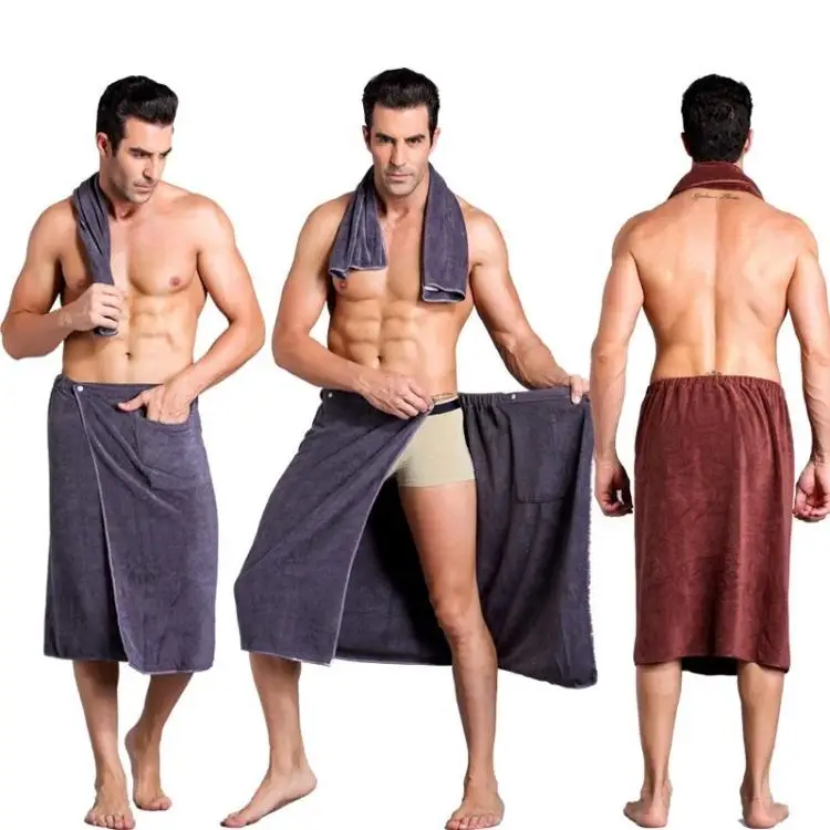 

Fashion Man Wearable Mircofiber Bath Towel With Pocket Soft Swimming Beach Bath Towel Blanket Toalla De Bano 70x140cm