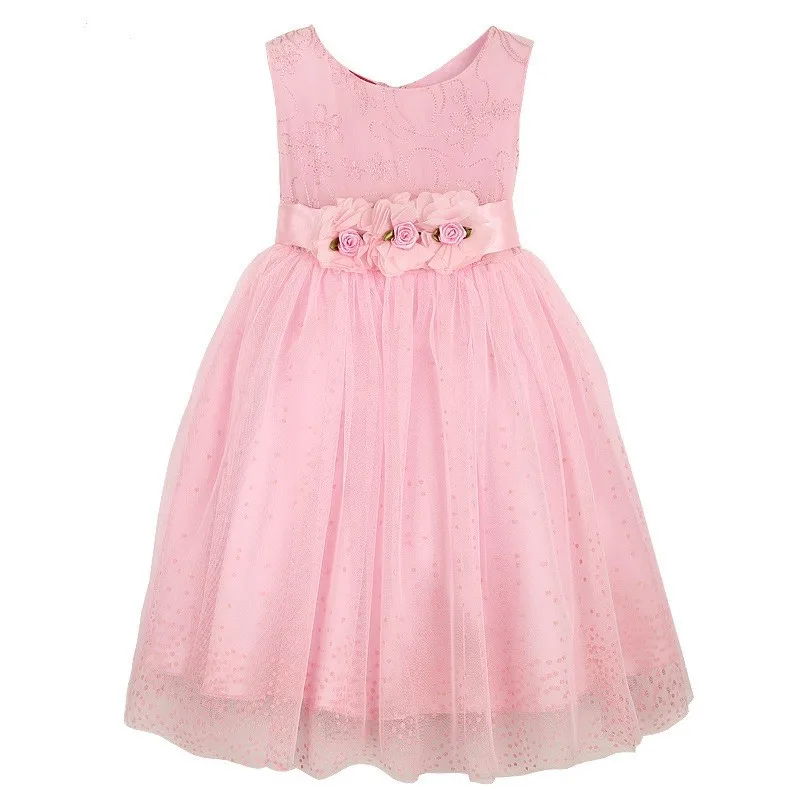 

Flower Girl Dress Summer Girl Dress Pink Flower Lace Tutu Wedding Pageant Bridesmaid Princess Child/Kids Clothes Size 4-12