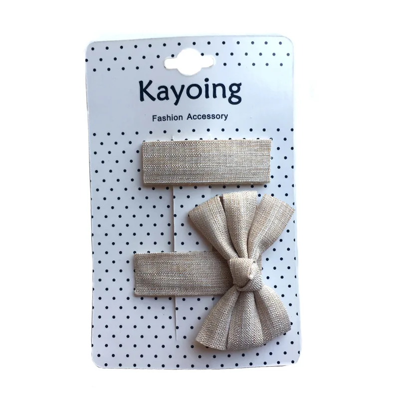 

New Fashion Girls Bows Rectangle BB Clips Sopplid Cotton linen Bowknots Cute Kids Headwear Children Hair Clips 12ses/lot Hotsale