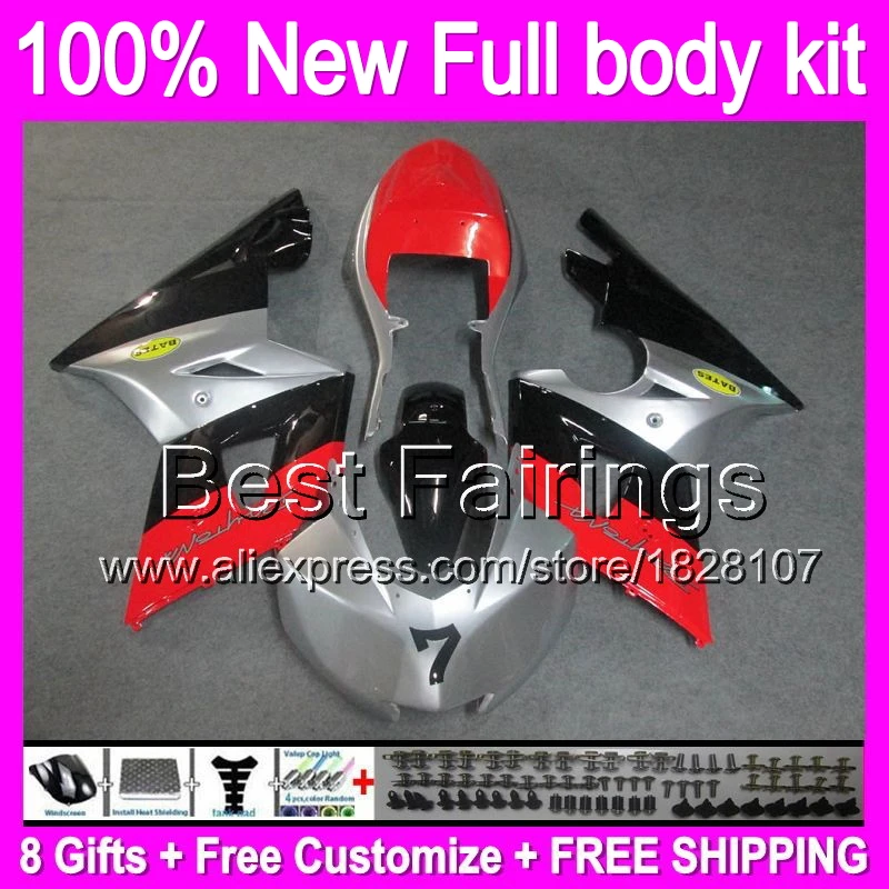 

Fairing Racing red black For Triumph Daytona 650 02-05 1B1 red silver Daytona 600 650 02 03 04 05 2002 2003 2004 2005 +decal Bo