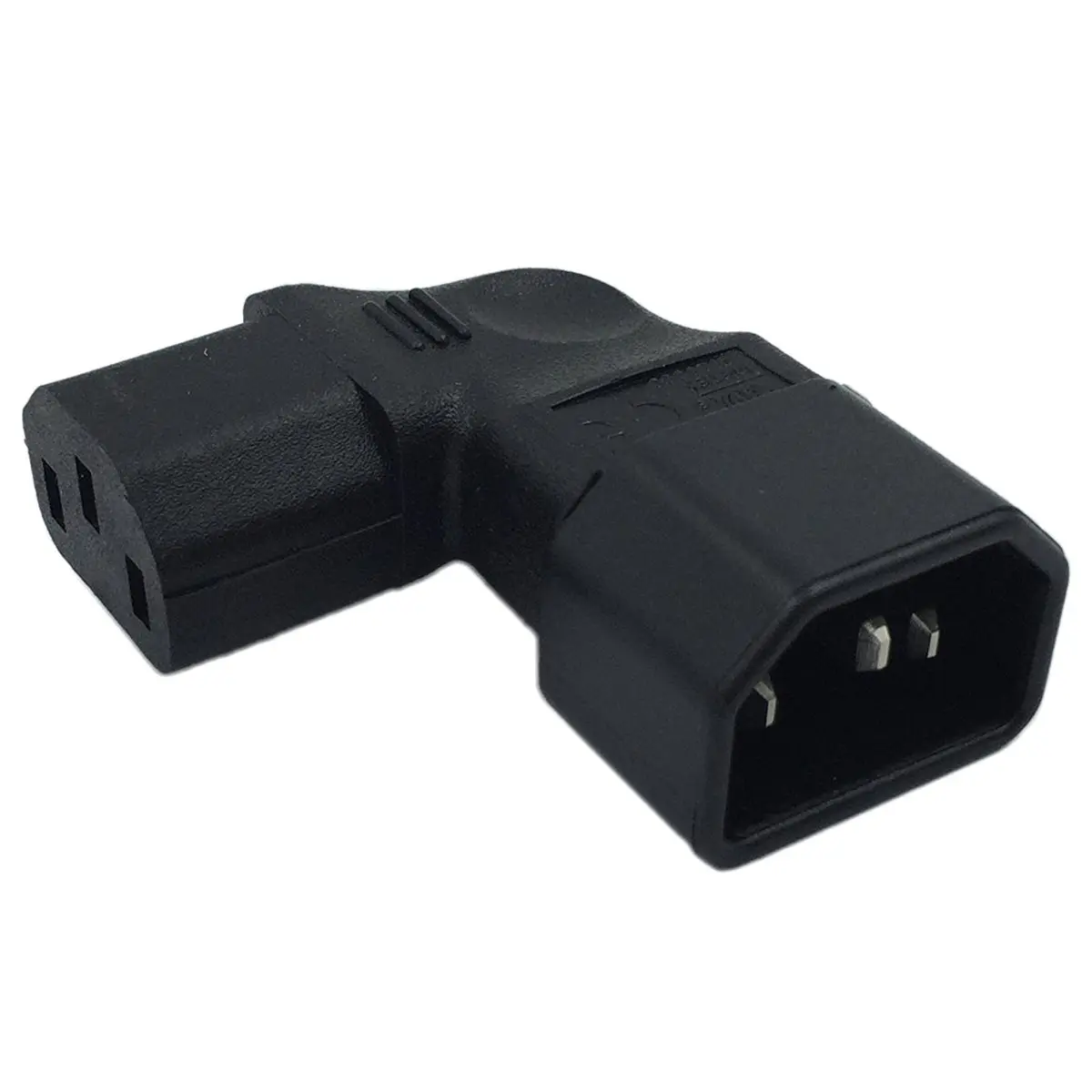 

Right Angle IEC 320 C14 3 Pin Male to C13 Female PDU PSU UPS Power Extension Adapter Receptacle for LCD LED TV Wall Mount