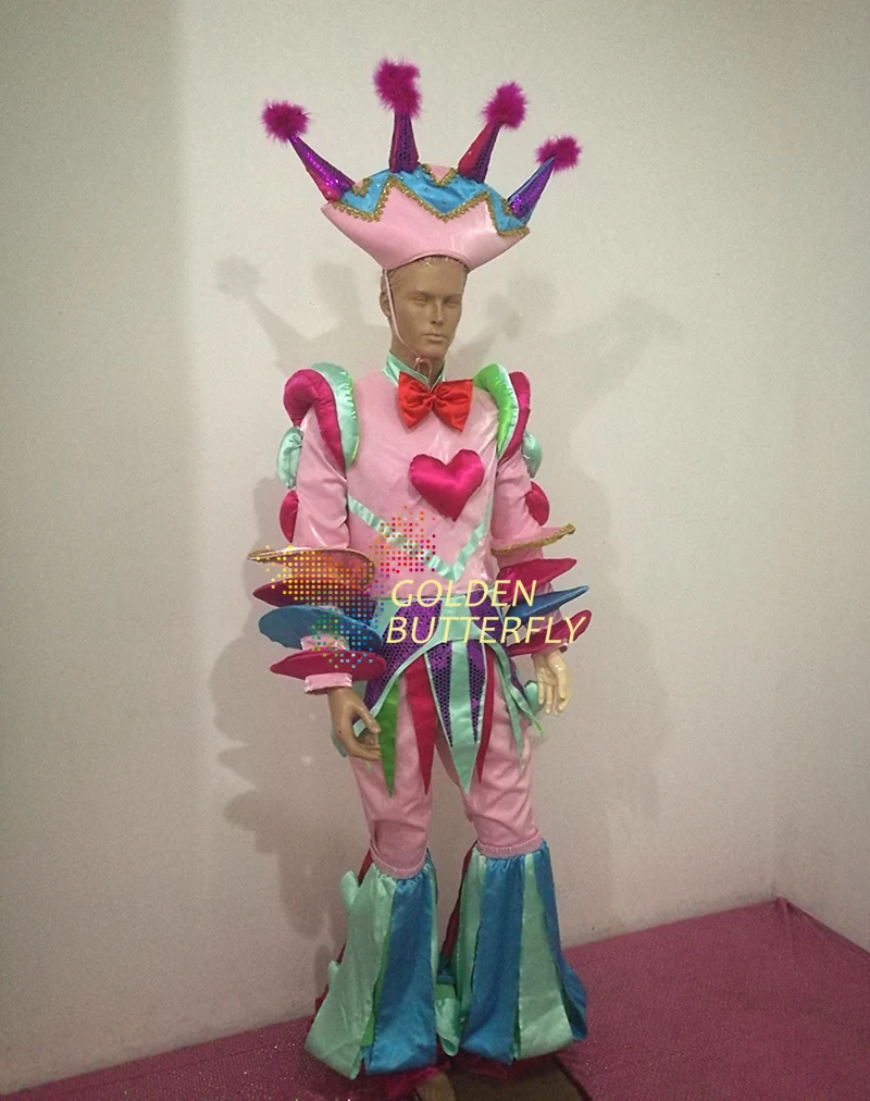 Клоун костюм карнавальный наряд шоу платье Вечерние выступления одежда парк развлечений одежда цирковое платье
