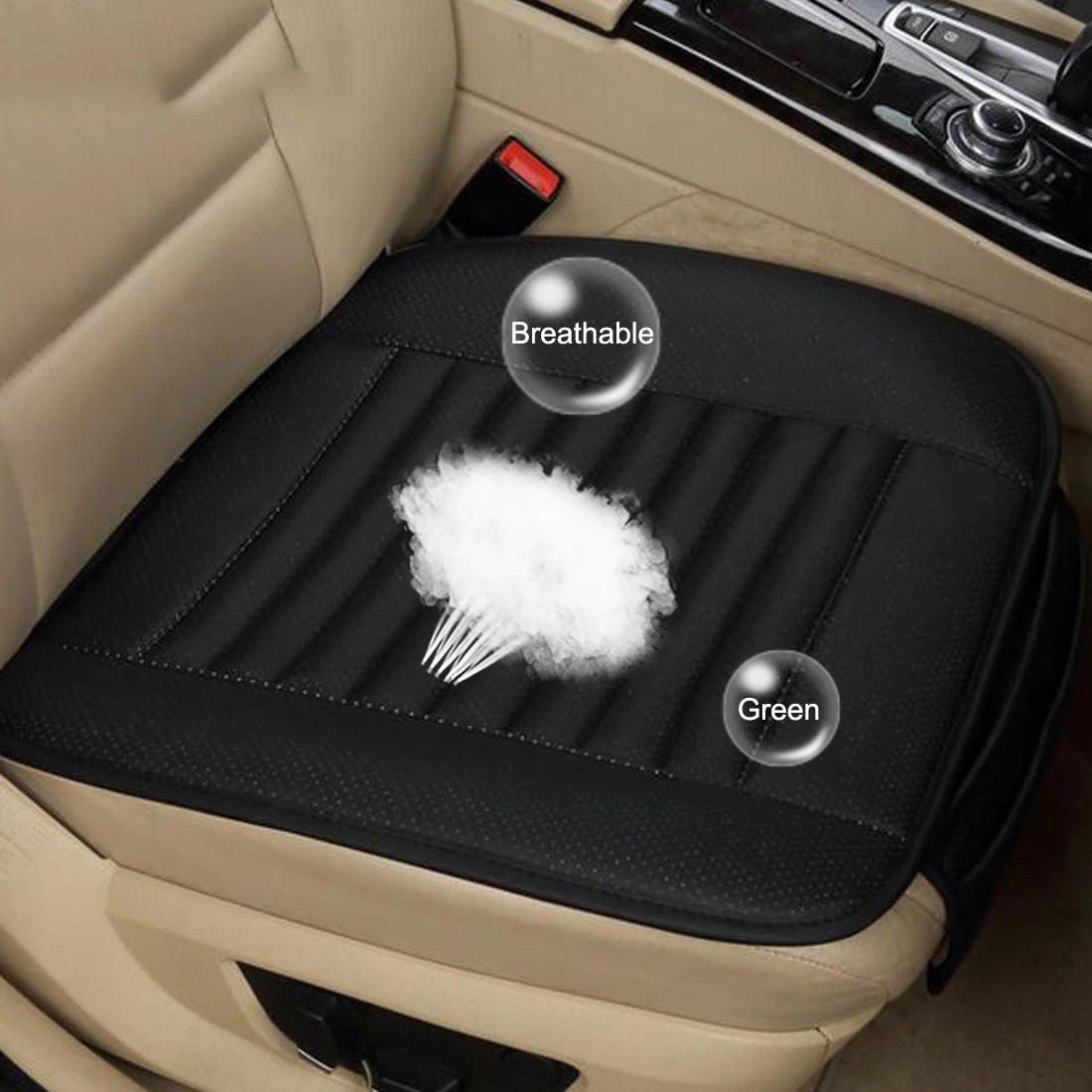 

Dewtreetali Four Seasons Car Seat Cover Single Front Half Seat Protector Cover Cushion Four Universal Seat Covers Black Gray