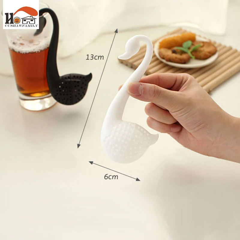 1x элегантный лебедь пластиковый чайный мешок подвесной infuser Фильтры Чайные