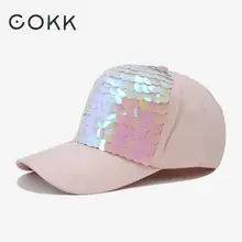COKK, Женская Бейсболка, с блестками, Snapback, летние шапки для женщин, женские, вечерние, для клуба, шоу, хип-хоп кепка, женская, повседневная, Корейская, Gorras