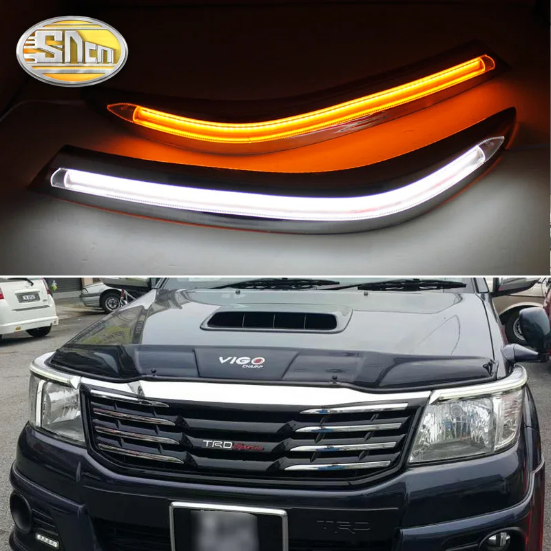 For Toyota Hilux 2012 2013 2014, LED Headlight Brow Eyebrow Daytime
