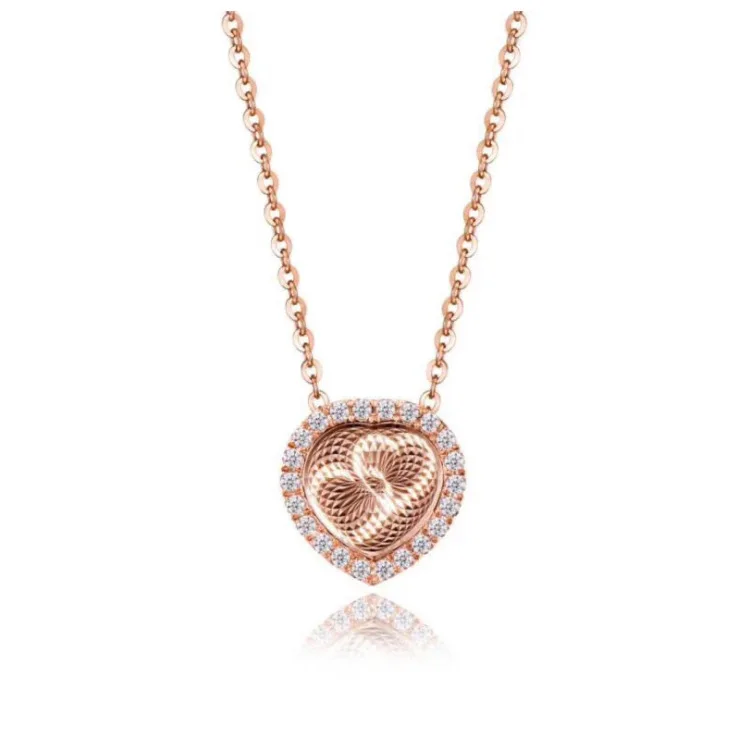 

ZTUNG GOP1 For US ziron HEART pendant send with bag white resin Material 925 silver chian for women wonderful gift