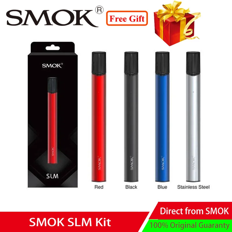 Оригинальная электронная сигарета SMOK SLM KIT Mini Vape Pen pod kit с батареей 250 мАч 0 8 мл Pod Coils
