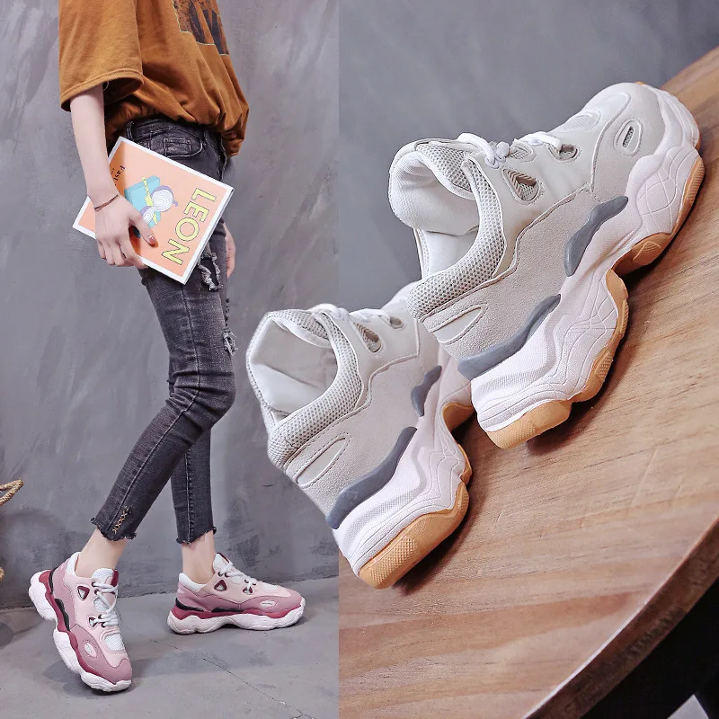 

2019 spring new Korean version of the wild fashion casual platform shoes women's shoes tide.