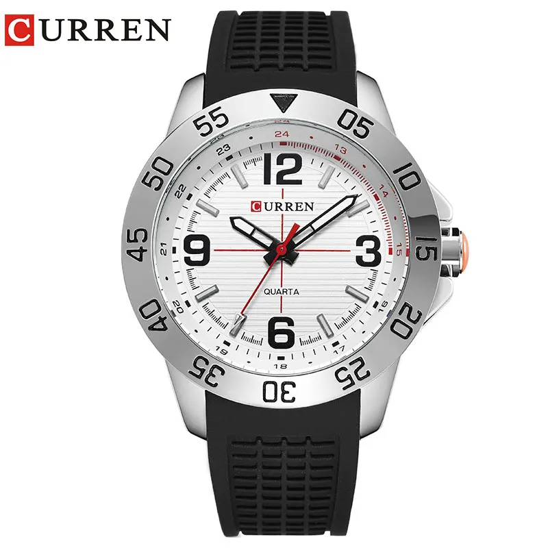 

CURREN 8181 Men Sport Military Quartz Watches Round Dial Large Digital Scale Analog WristWatch Relogio Masculino