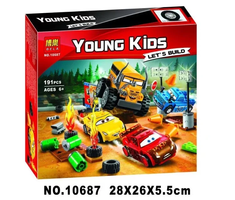 Najtaniej Gorąca sprzedaż samochodów 3 błyskawica Juniors Smokey s garaż klocki zabawki edukacyjne dla dzieci kompatybilne z Lego najlepsze prezenty