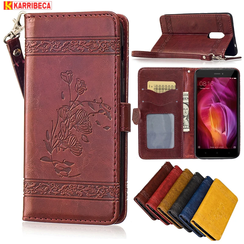 

Luxury vintage Flip leather cover for xiaomi redmi note 4 case retro flower wallet fundas redmi note4 capa etui puzdra husa tok