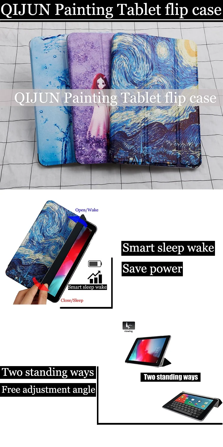 Чехол для планшета С Откидывающейся Крышкой для huawei MediaPad T3 10 9," картина Smart wake Sleep fundas fold Stand cover capa card для AGS-W09/L09/L03