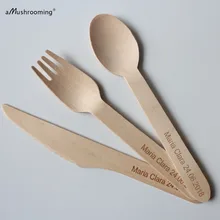 Набор 25 именных даты свадебные деревянные столовые приборы посуда для вечерние столовое серебро на заказ деревянные ложки | вилки | ножи 16 см