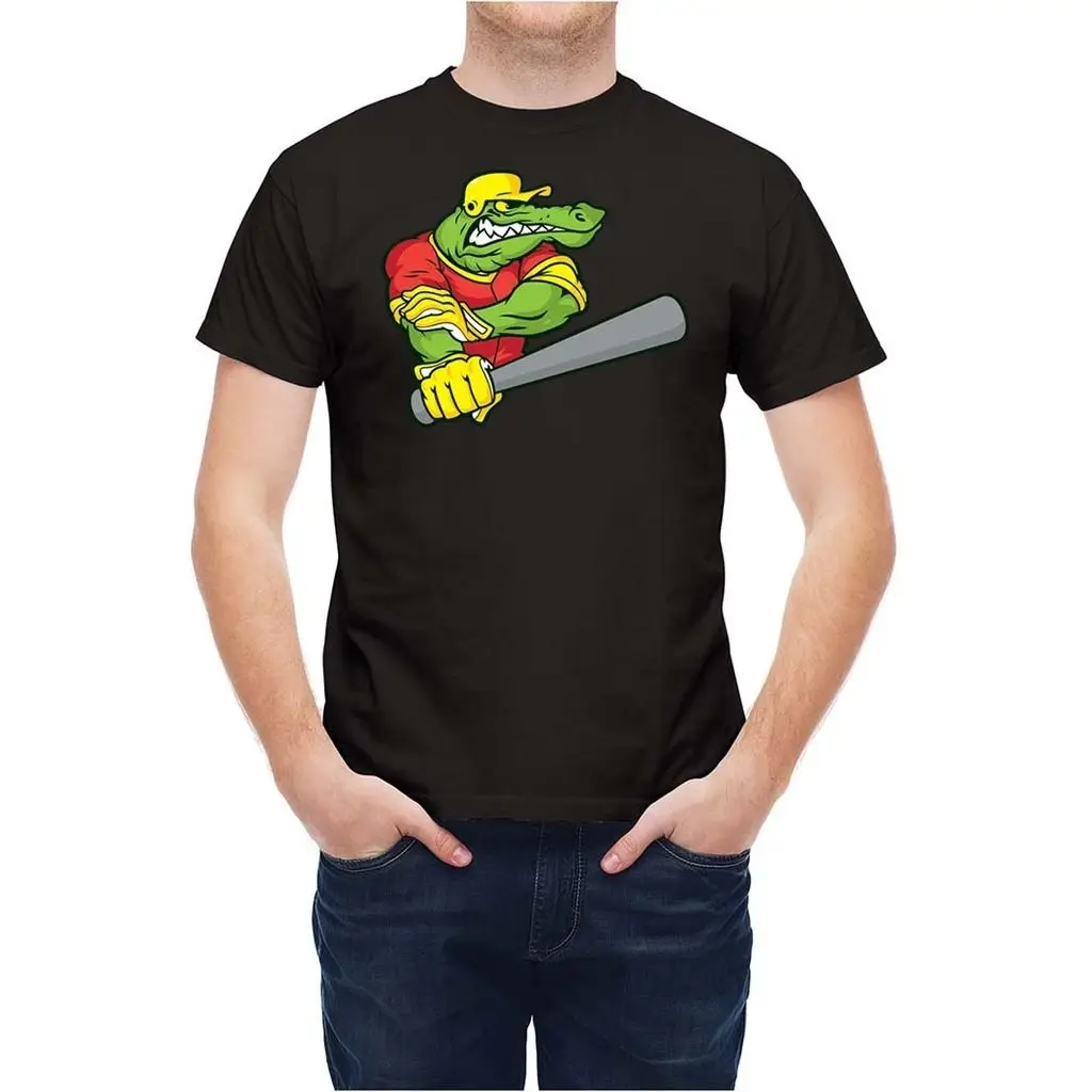 

Popular Design Good Quality 100% Cotton Tees Angry Mascot Gator Baseballs Player Graphic T-shirts size S-3XL Men's Softstyle